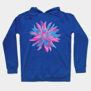 DAHLIA BURSTS Abstract Blooming Floral Summer Bright Flowers - Fuchsia Pink Blue Purple on Blush - UnBlink Studio by Jackie Tahara Hoodie